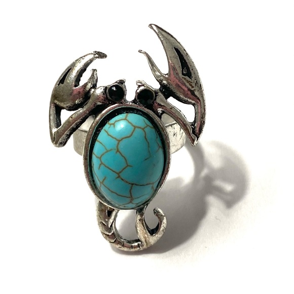 Lobster Ring Adjustable Band Turquoise - Picture 1 of 2